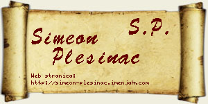 Simeon Plešinac vizit kartica